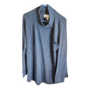 French Laundry  Blue Faux Button  Neck Blue Sweater size 2x